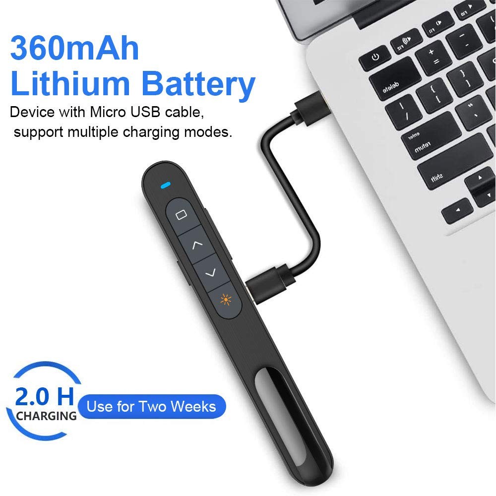 N76 Rechargeable Presentation Clicker with Red Light Pointer Remote Control