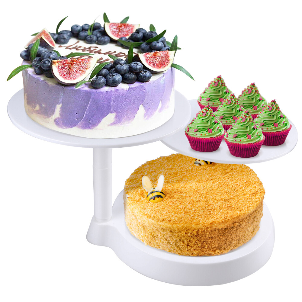 3 Tier Plastic Cake Stand Wedding Plate Dessert Table Display Set, 11inch