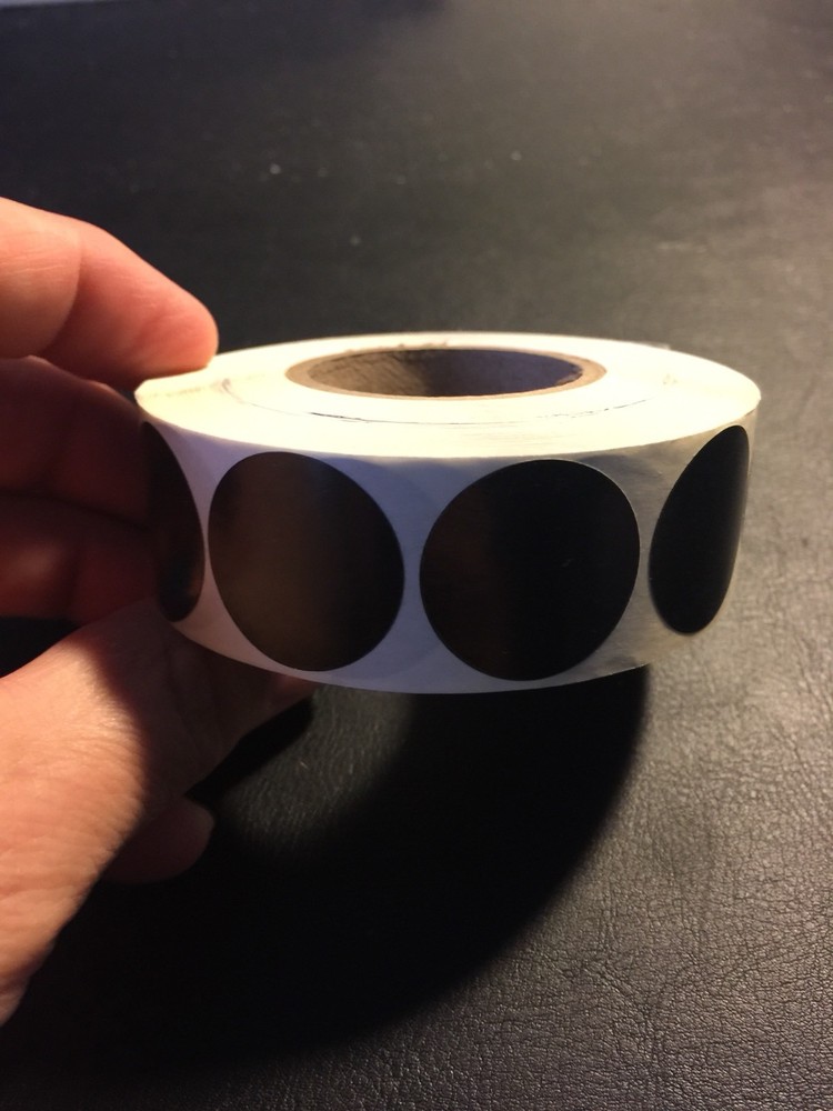 1000 each 1” Black Blank MERCHANDISE LABELS STICKERS