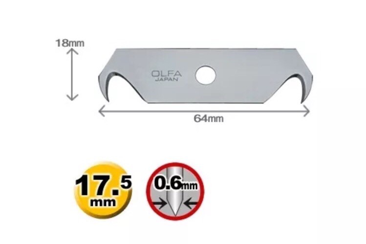 🌟(5 Pack) OLFA HOB-2/5 2-Point Hook Utility Razor Knife Blade