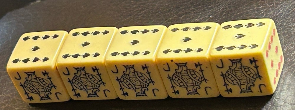 Vintage Celluloid Poker Dice 5
