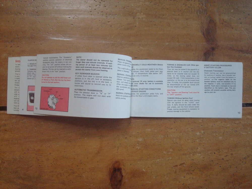 1970 Dodge Dart Operator's Manual.