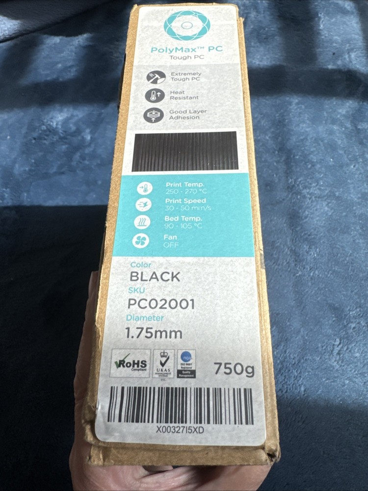 Polymaker-PolyMax PLA 750g Black 1.75mm Spool