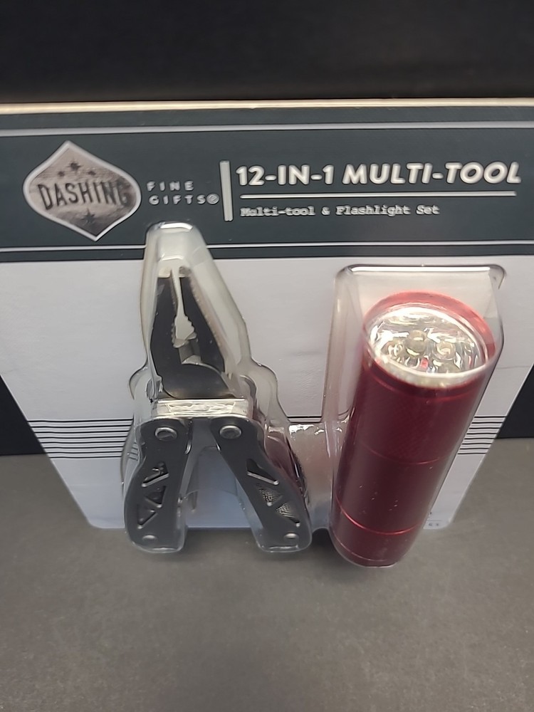 12 - IN - 1 Multi Tool And Red Flashlight Set