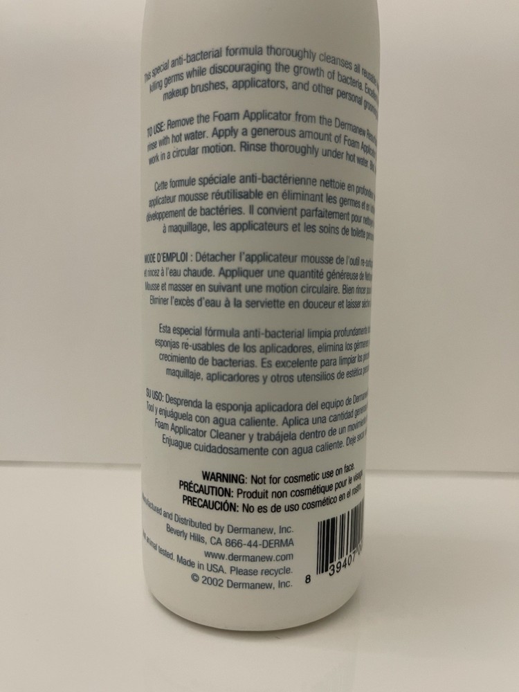 DermaNew Foam Makeup Applicator Cleaner 6.8 oz / 200 ml