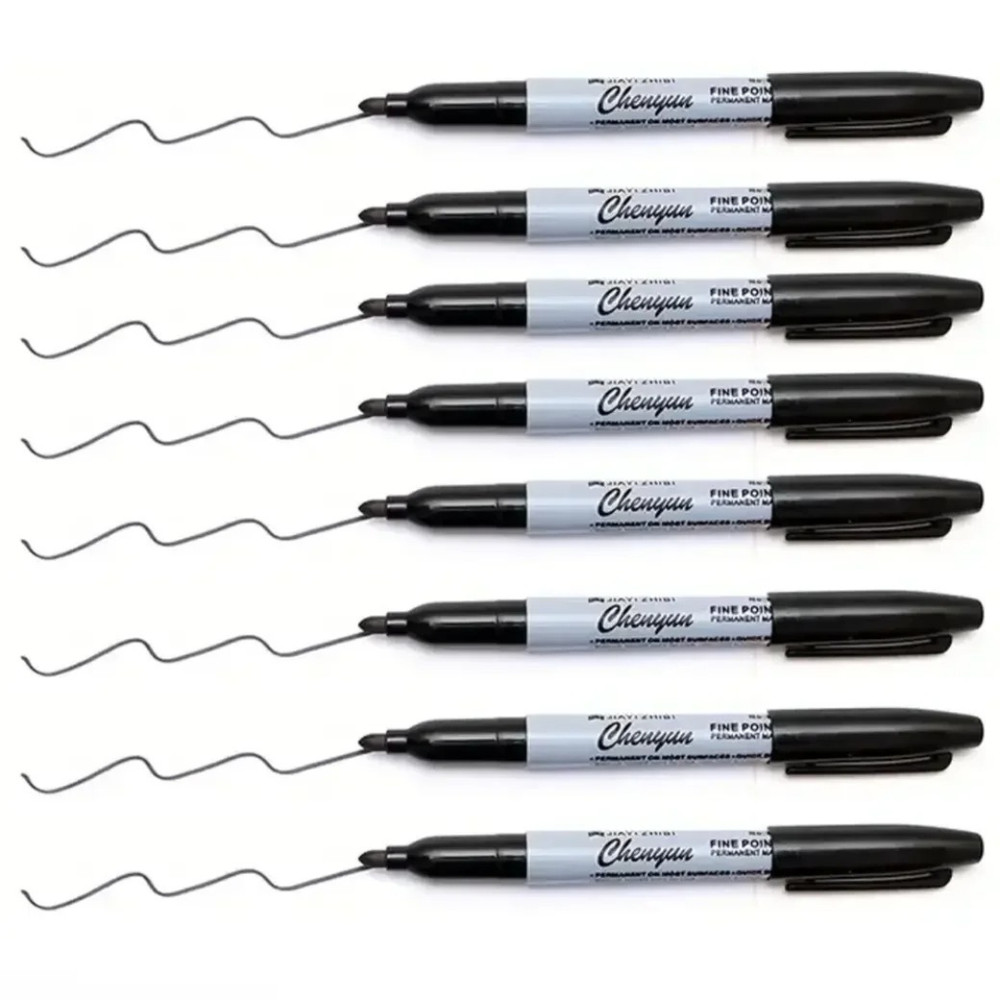 12pcs Black Permanent Markers Fine Tip Bold Ink Smooth Writing