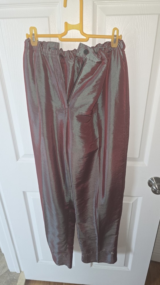 DRAMA 2 Piece Woven Brown Jacket + Pants Set Collared Button Size 6