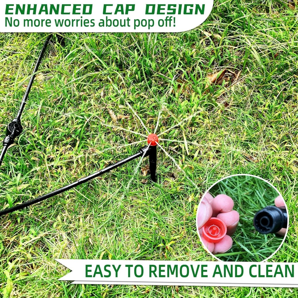 Push-to-Fit Drip Emitters - 360° Adjustable Sprayers for Garden Efficiency