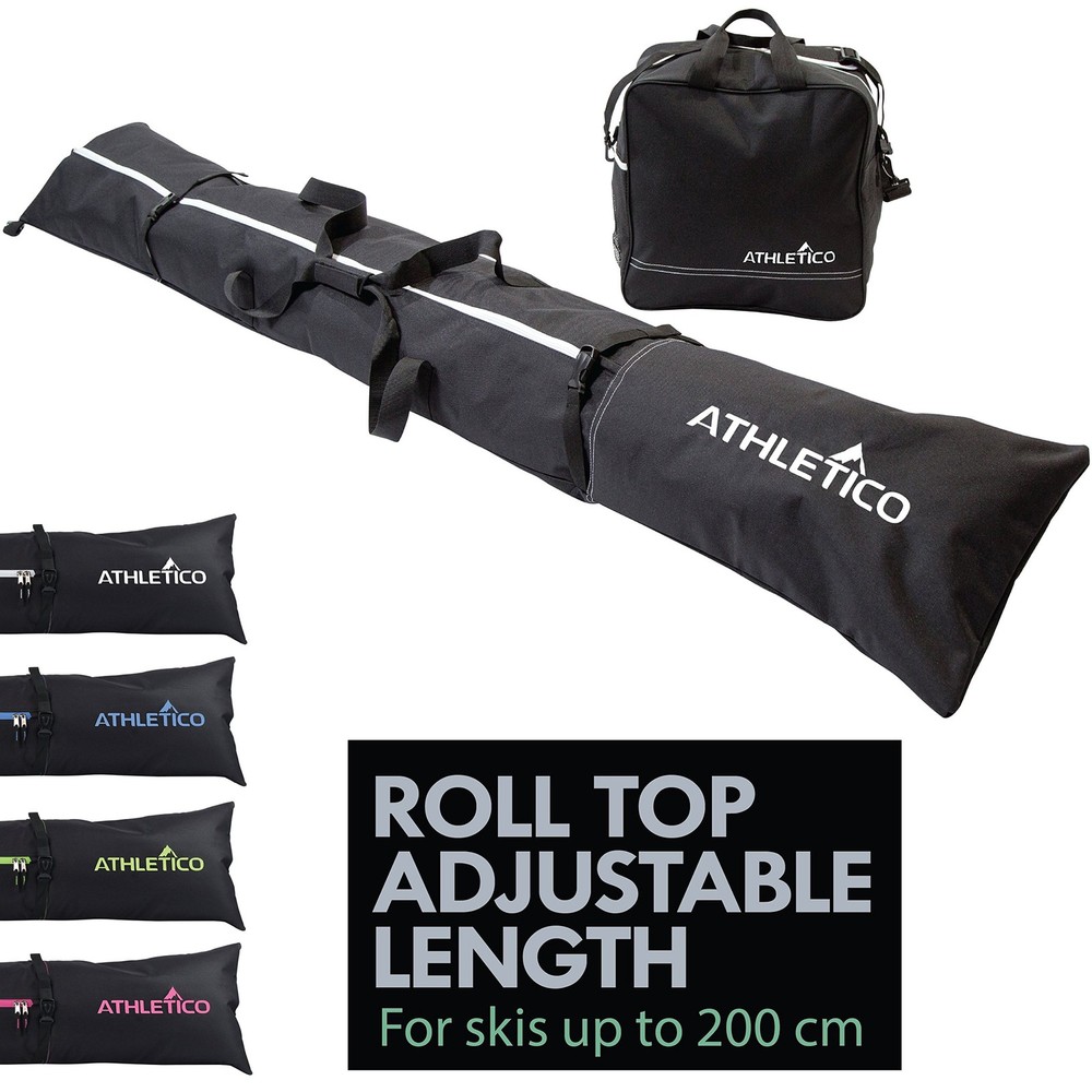 Athletico Ski Bag and Boot Combo - Large, Black with White Trim