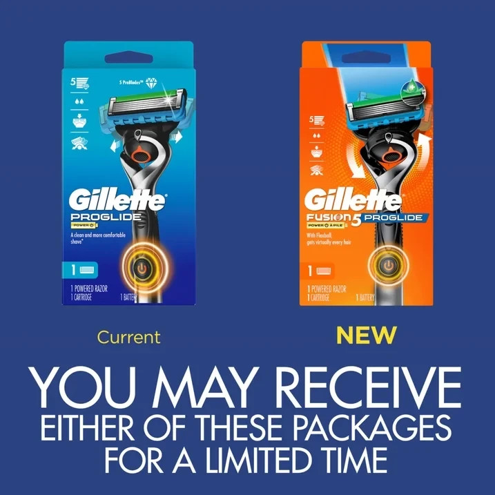 Gillette Pro Glide Power Men's Razor Handle + 1 Blade Refill, Blue