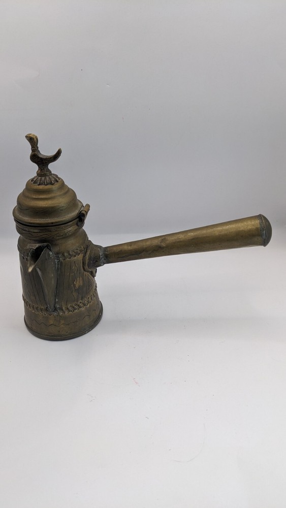 Antique Etched Brass Coffee tea Dallah Matar And Sons