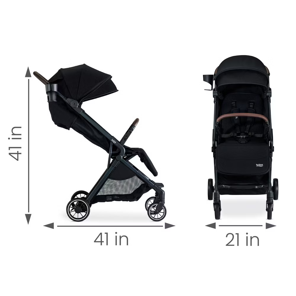 Britax Juniper Compact Stroller, Lightweight Fold-and-Go Design - Raven Black