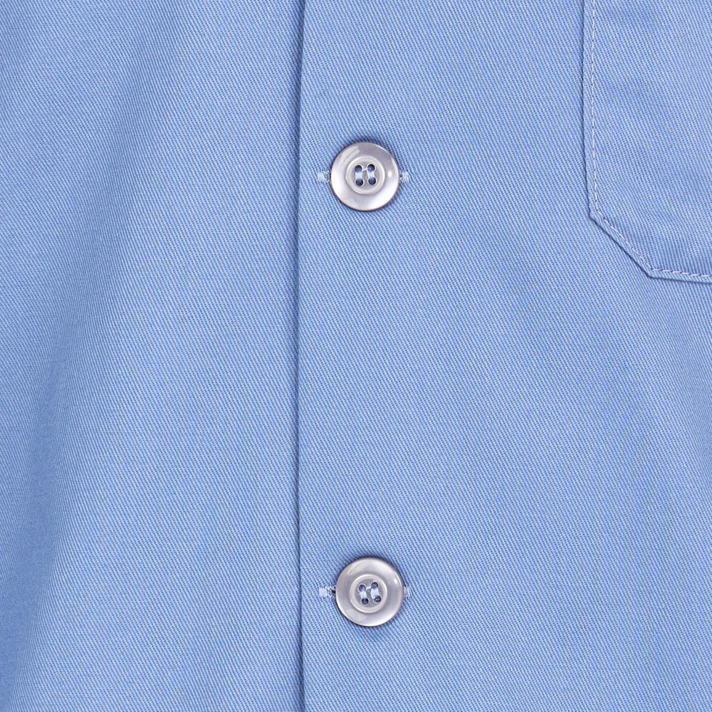 Bulwark Flame Resistant 7oz Cotton Lapel Collar Lab Coat, Light Blue, Small