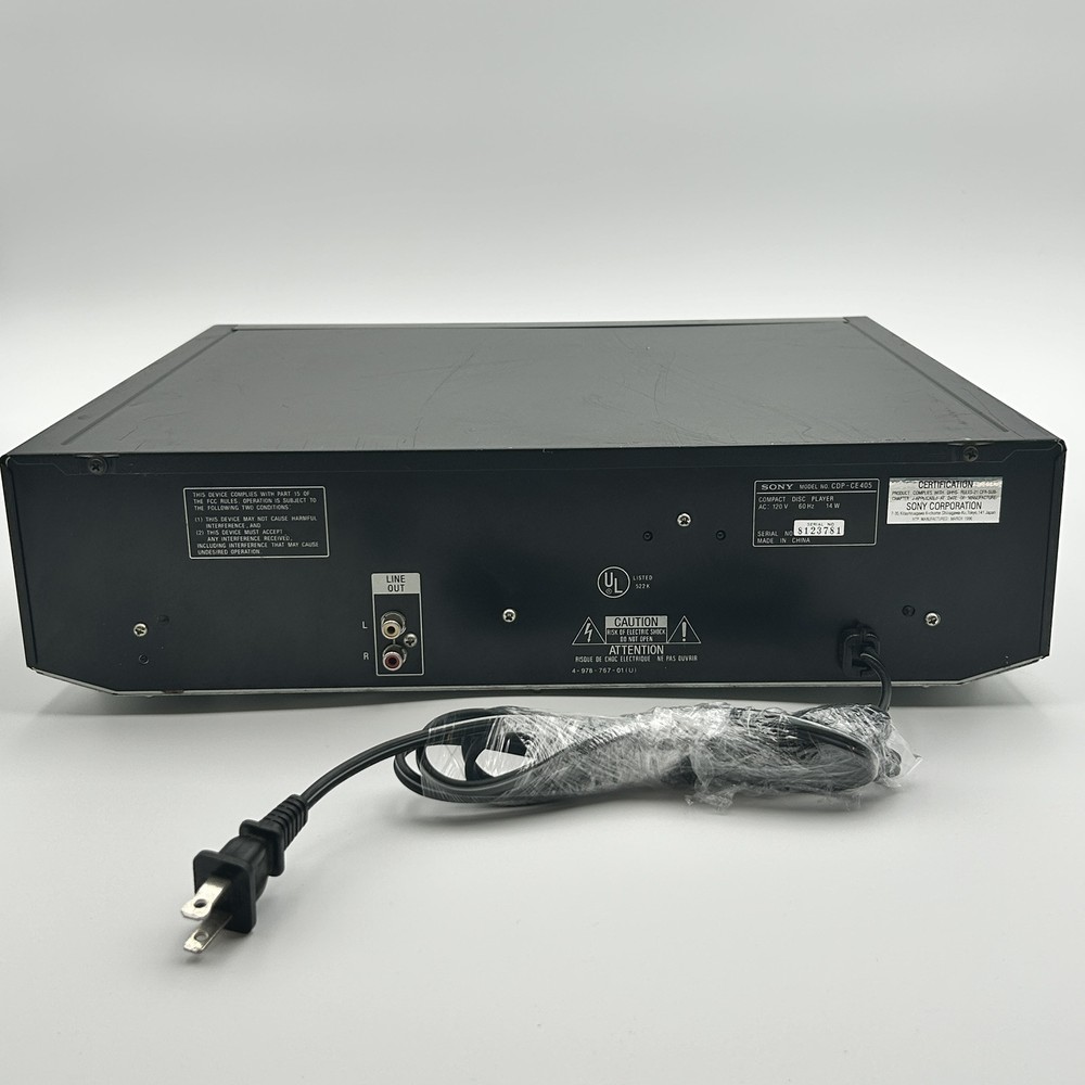 Sony Compact 5-Disc CD Changer Player CDP-CE405 Untested Powers On