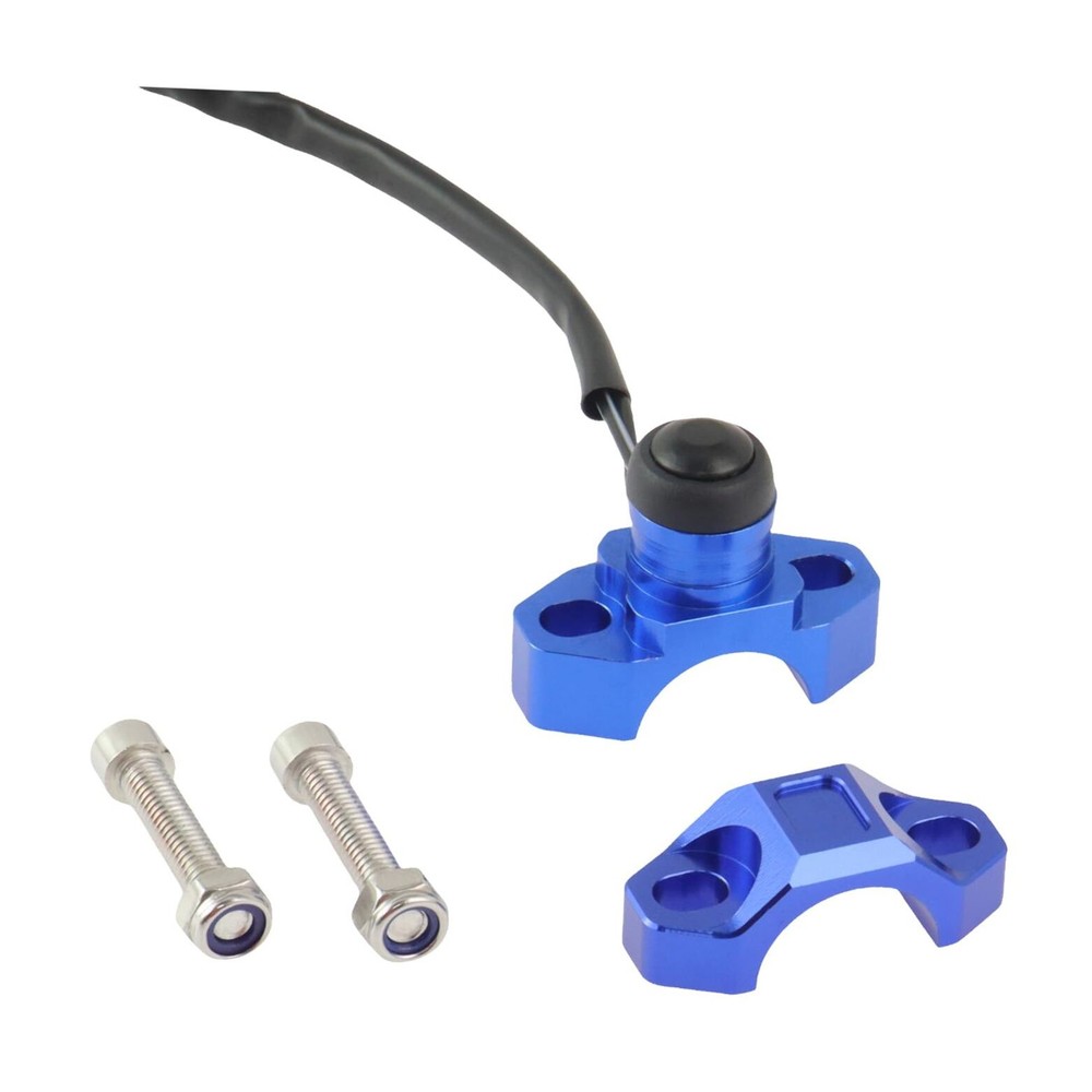 Universal Motorcycle Engine Stop Start Kill Switch Button Blue(Black Button)