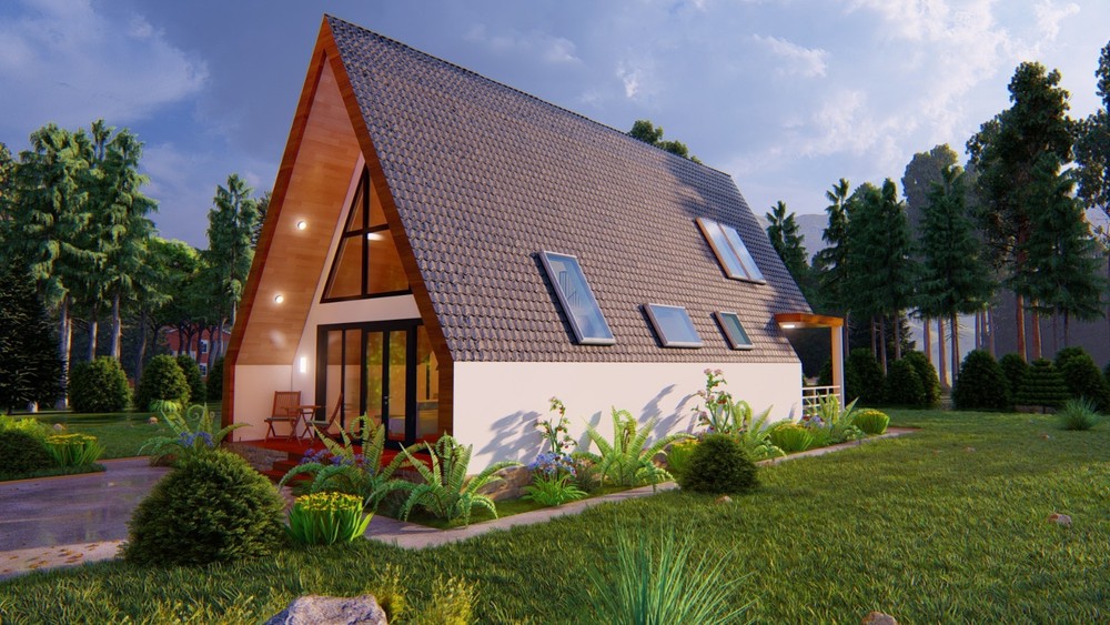 A frame house plan [2 bedrooms]