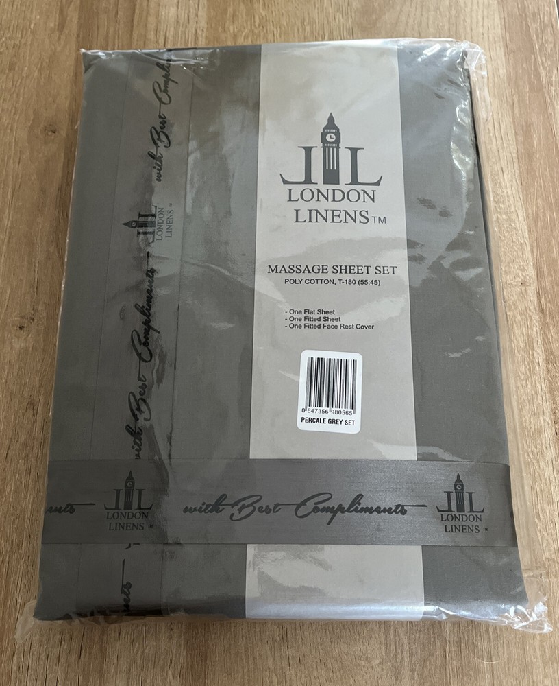 London Linens Microfiber Massage Table Cover Sheet 3 Piece Set Grey New