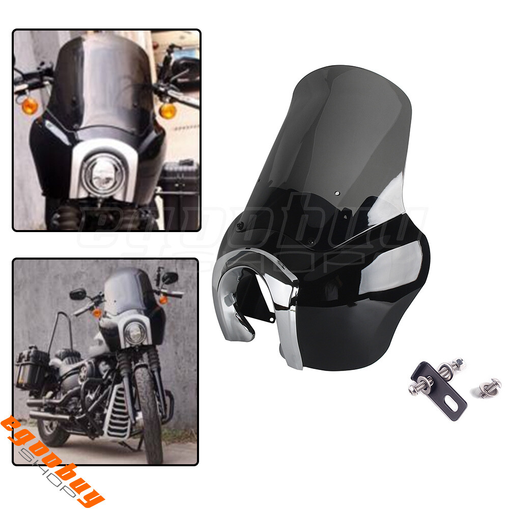 Headlight Fairing Windshield & Bracket Mount For Harley Softail FXBB FXBBS FXST