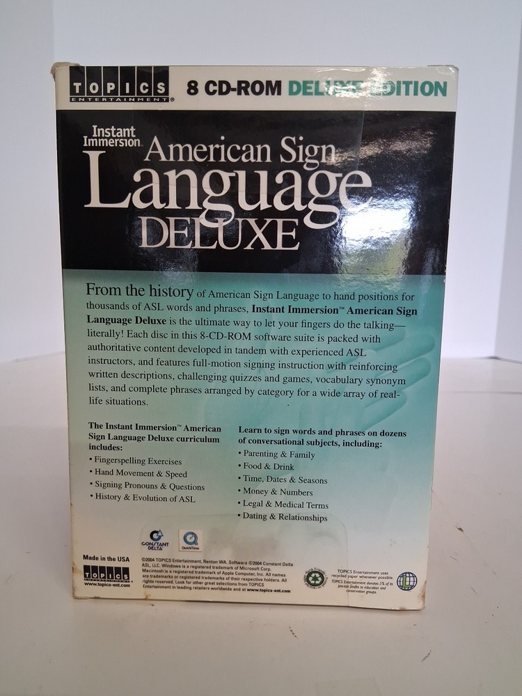 American Sign Language Deluxe Edition Instant Immersion 8-CD ROM