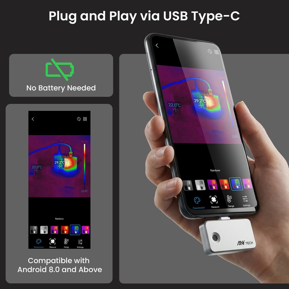 ANXTECH Infrared Thermal Imaging Camera 240*240 Super Resolution for Android