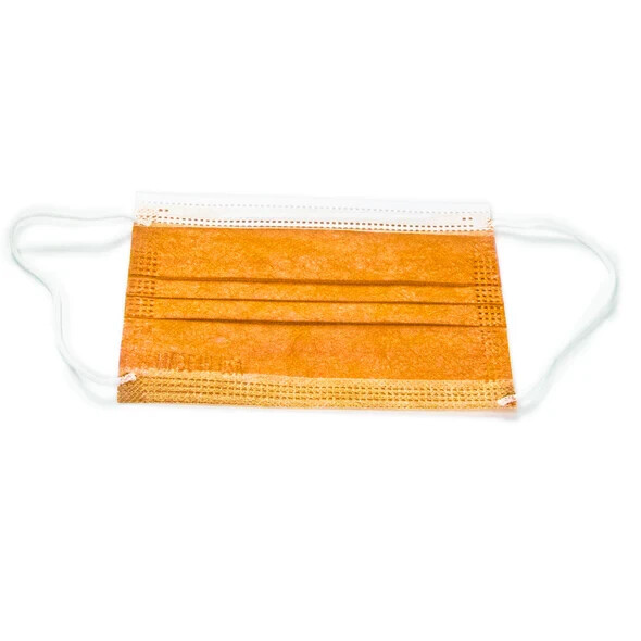 Face Mask Disposable Three Layer Covering, Protective Mask (Orange)- 50 Per Box.