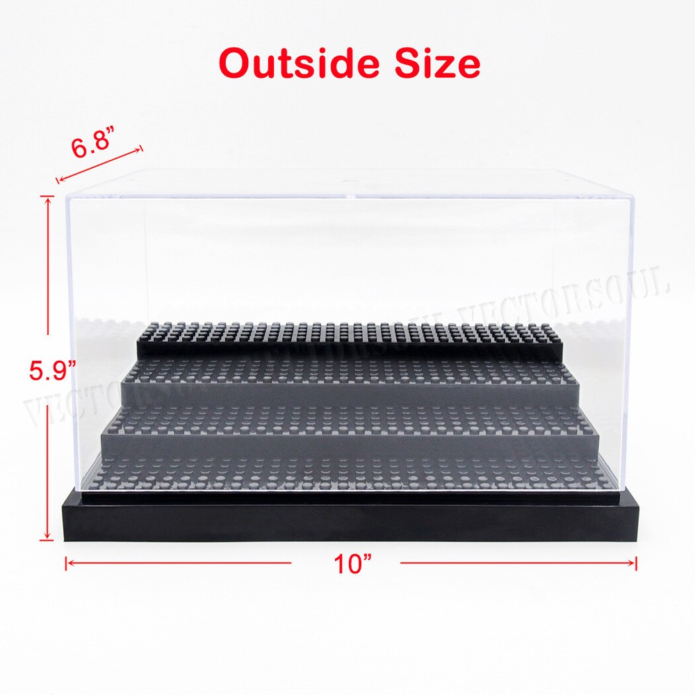 US Minifigure Acrylic Clear Display Case Box 4 Step Plastic Dustproof Stackable