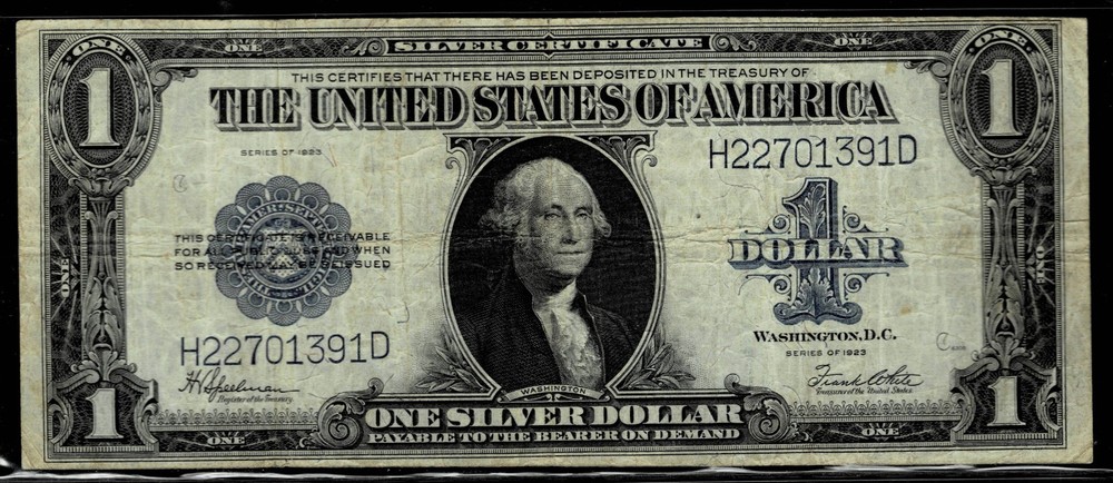 1923 $1 LARGE SIZE SILVER CERTIFICATE NOTE~ VERY FINE