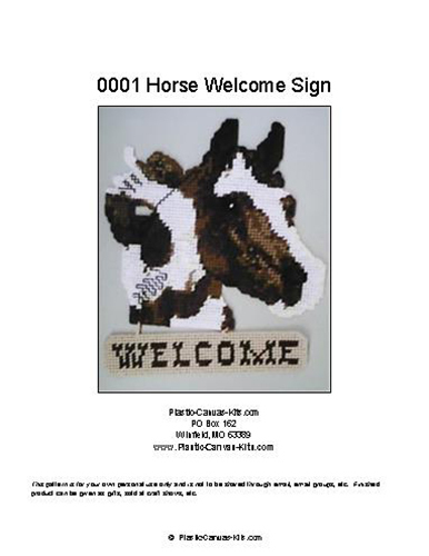 Horse  Welcome Sign- Plastic Canvas Pattern or Kit