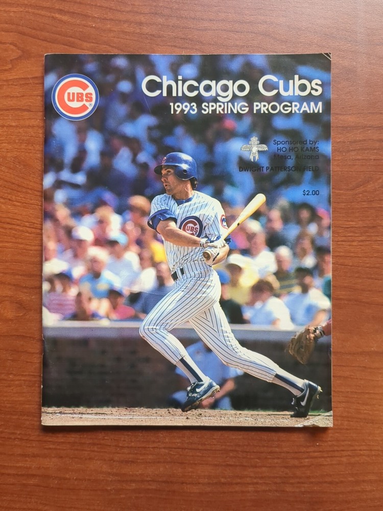 Chicago Cubs 1993 Spring Program- Ryne Sandberg cover + ticket stub, postcards