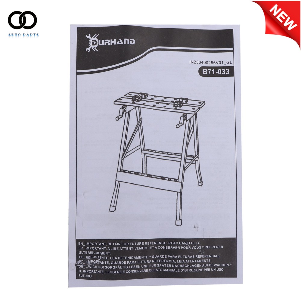 220lbs Adjustable Workbench Foldable with Protractor and Measuring Ruler