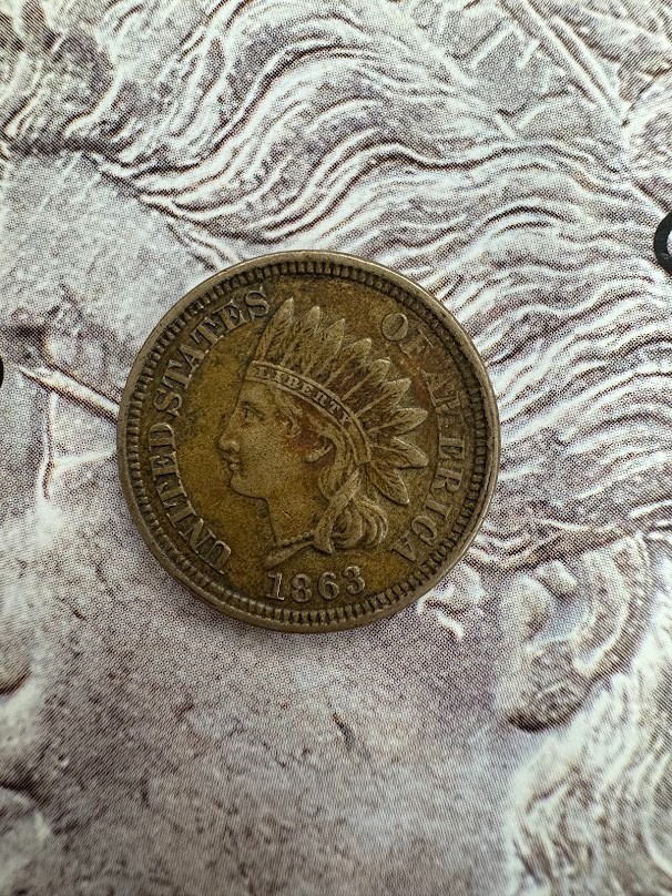 1863 Indian Head Cent AU- CM-0167