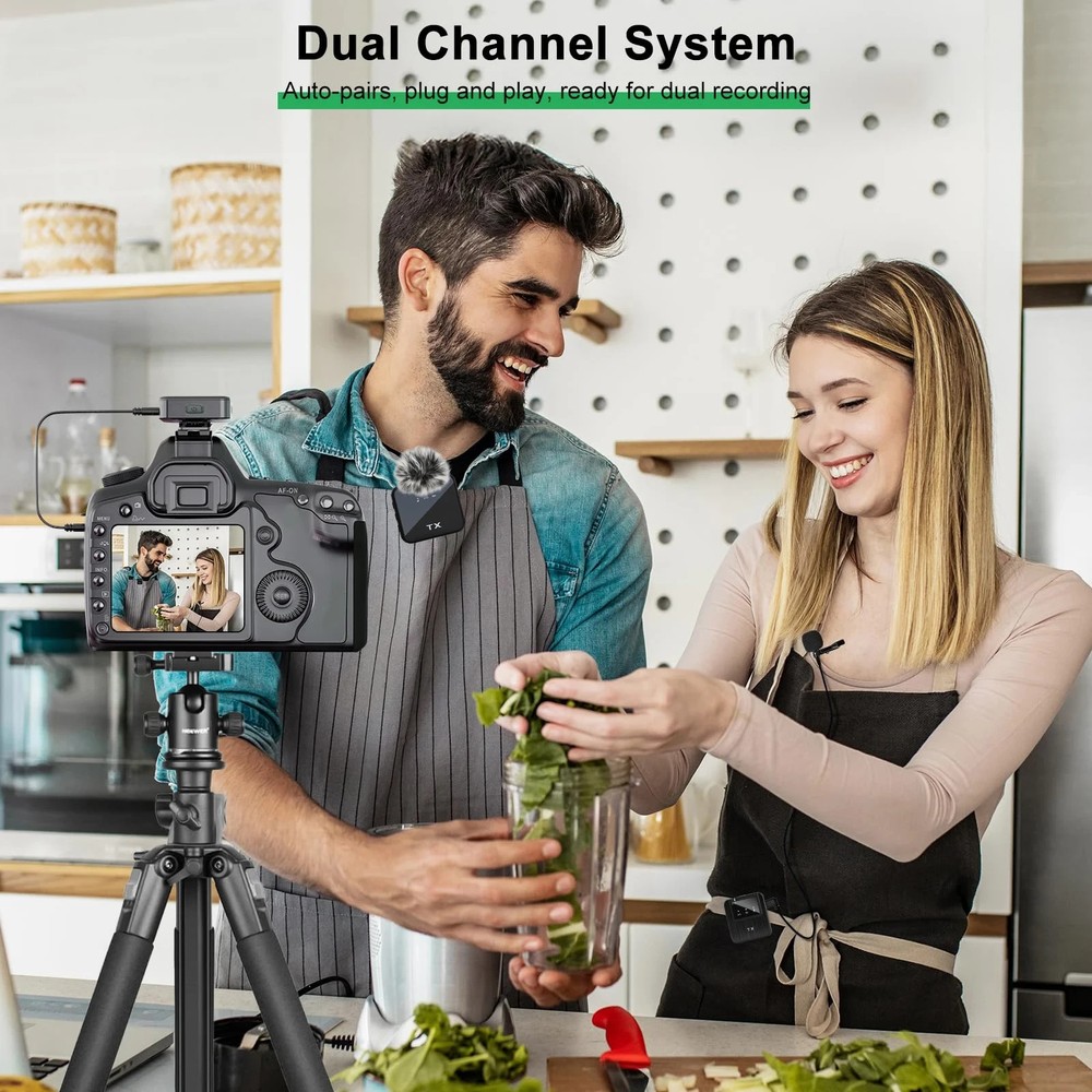 WIRELESS MICROPHONE IPHONE ANDROID TRANSMITTER RECEIVER NOISE CANCELLATION