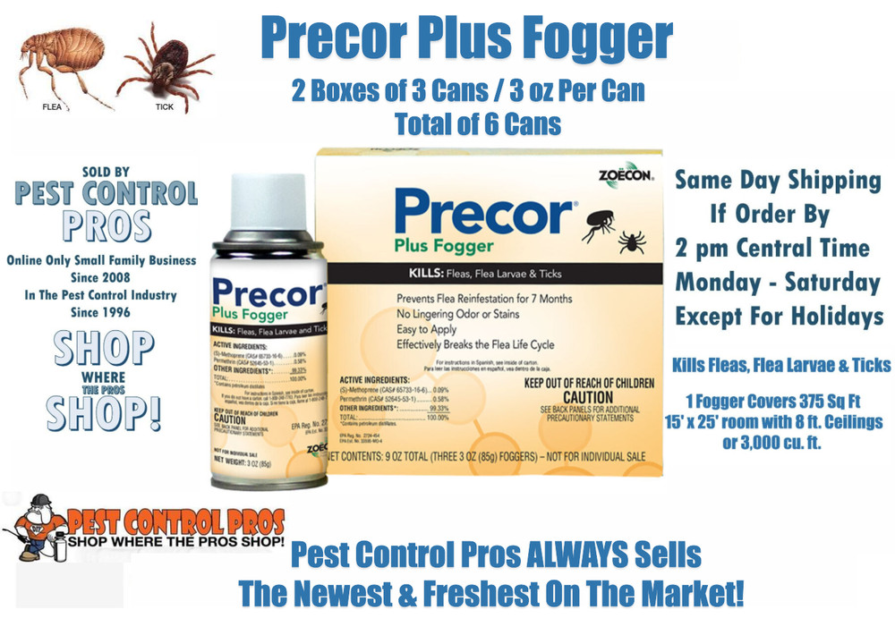 Precor Plus IGR Fogger Bomb 6 Cans ~ Kills Fleas Hatching Eggs Flea Tick Control