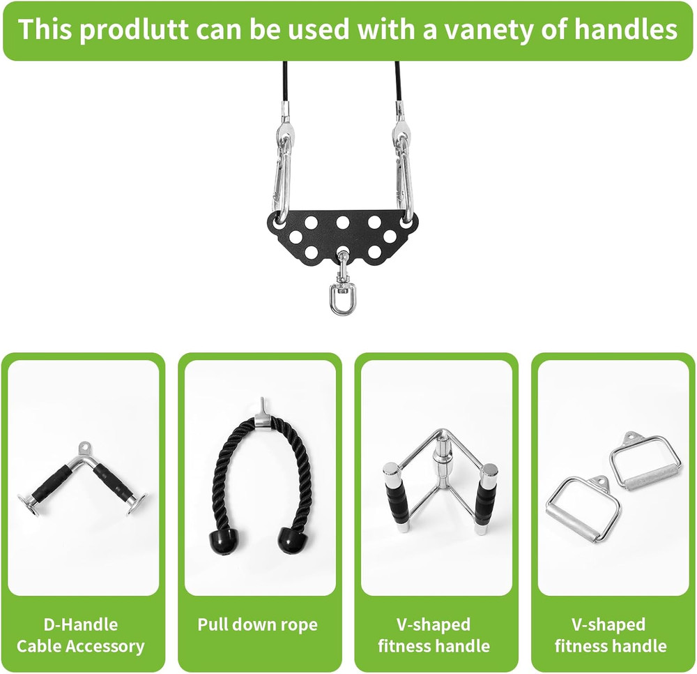 Multi-Grip LAT Pull Down Bar with Rotating Stainless Steel Adapter