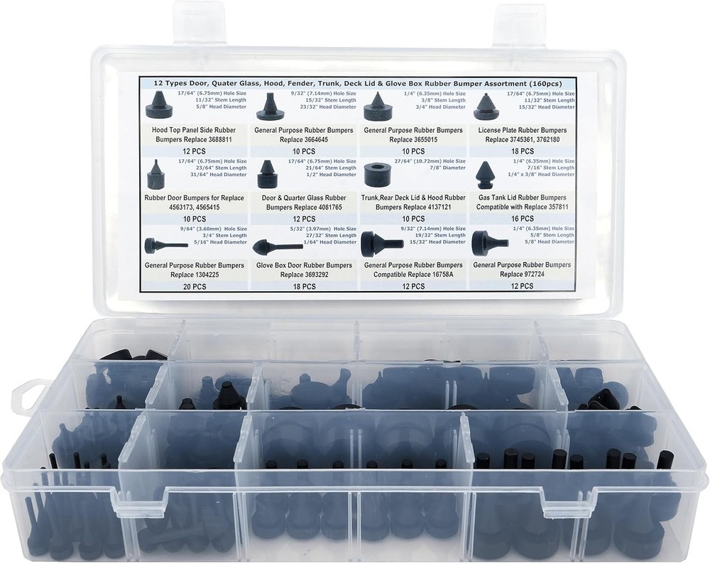 160 PCS Rubber Bumper Assortment Compatible with various models, Replace 20030,