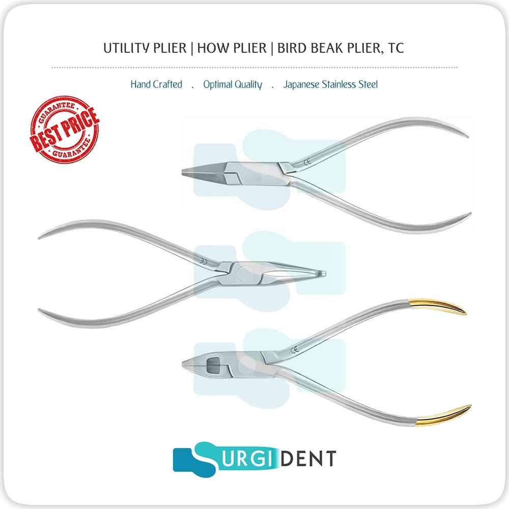 UNIVERSAL UTILITY HOW BIRD BEAK PLIER TC WIRE BENDING TC DENTAL INSTRUMENTS CE