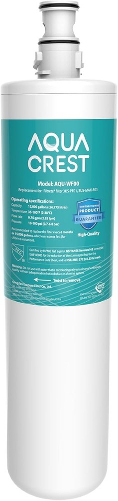 AQUA CREST Under Sink Water Filter, 3US-PF01, Replacement for 3US-MAX-F01H