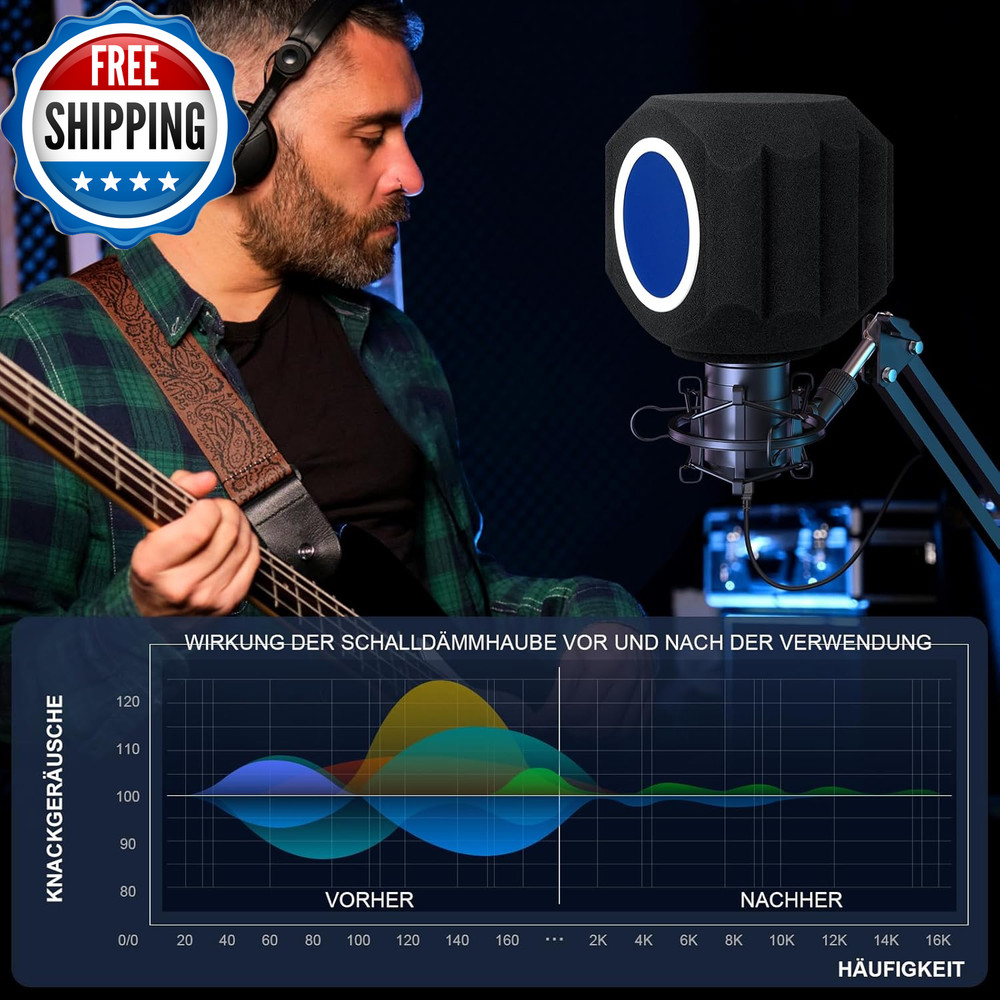 Microphone Wind Shield Pop Filter Isolation Ball, Acoustic for Record Studios Mi