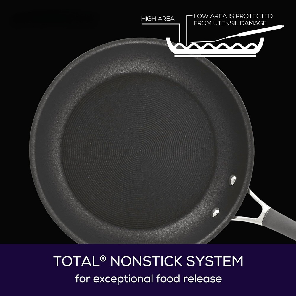 Deep Hard Anodized Non-Stick Pan with Lid - 12 inch, Gray