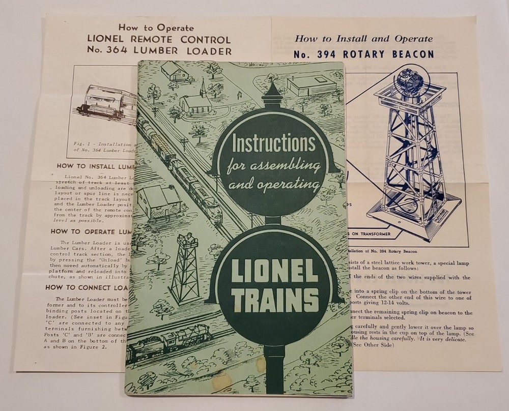 Vintage 1951 Instructions For Assembling and Operating Lionel Trains Manual