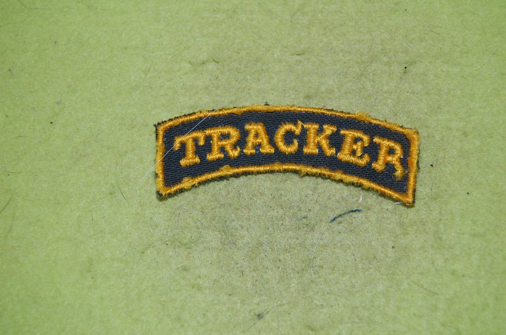 U.S.Army TRACKER tab Gold on Black on Twill.