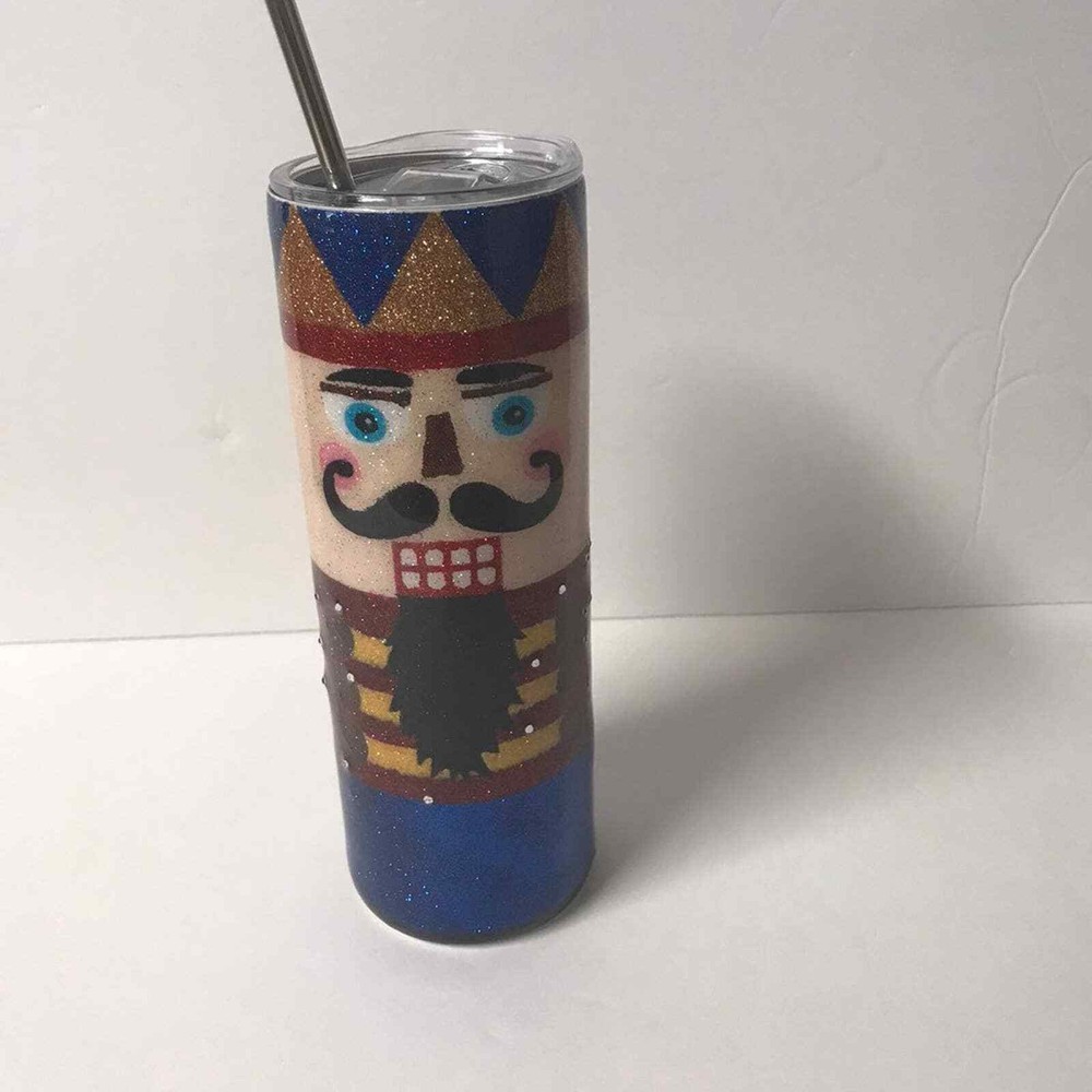 Hand Glitter Christmas Nutcracker Tumbler