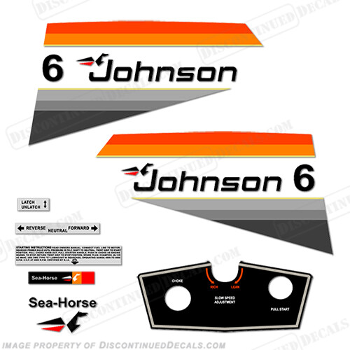 Fits Johnson 1977 6hp Decals