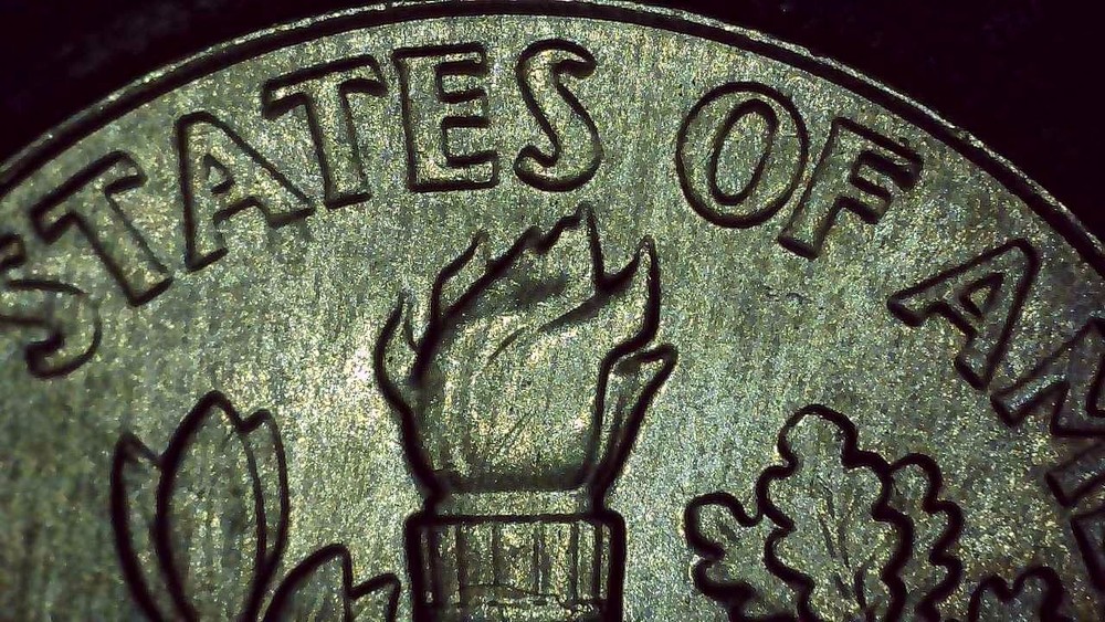 2020 D Dime error toned