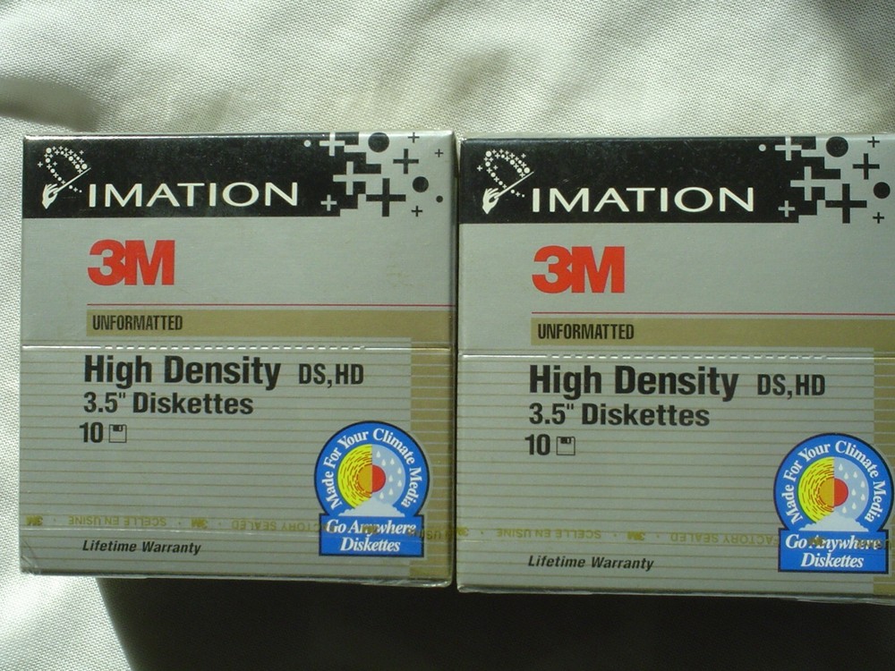 3M IMATION HIGH DENSITY 3.5" DISKETTES UNFORMATTED SEALED