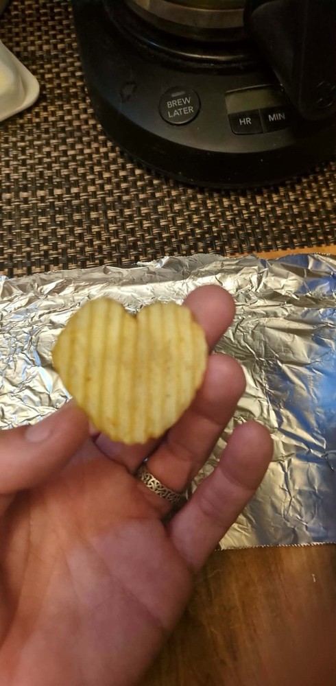 Heart Shaped Wise Ripple Chip. - RARE
