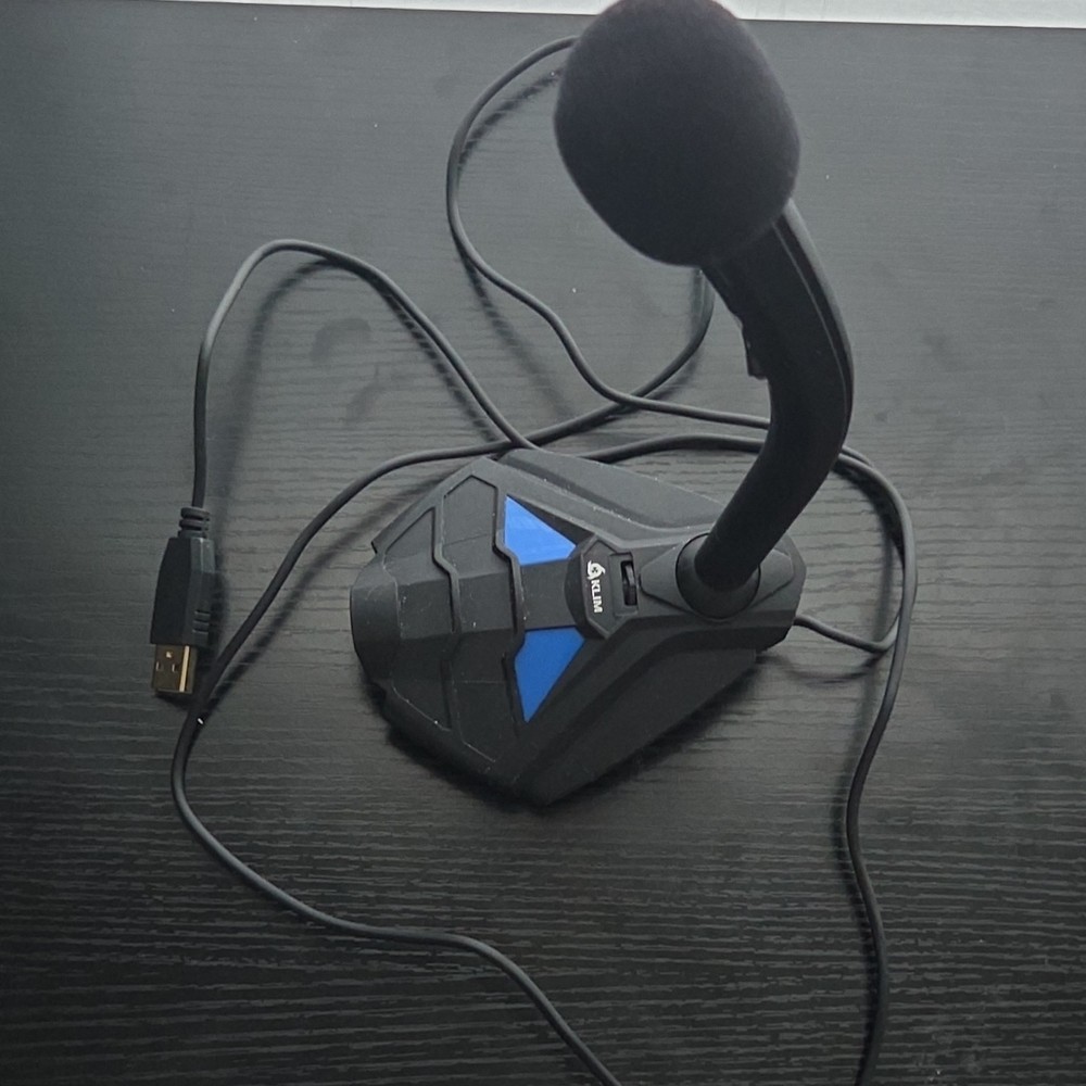 KLIM Voice V2 USB Freestanding Multimedia Computer Microphone Black Blue