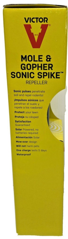 Victor Mole & Gopher Sonic Spike Solar Powered Repeller Covers 7,500 sq. ft. New