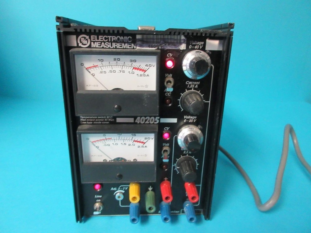 Electronic Measurement EMI Variable Output Power Supply Mdl 40205 Works Tested