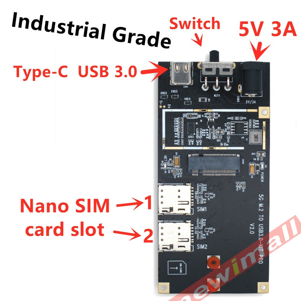 For Quectel RM500Q Sub 6GHz module Dedicated M.2 to USB3.0 Type-C Adapter Board